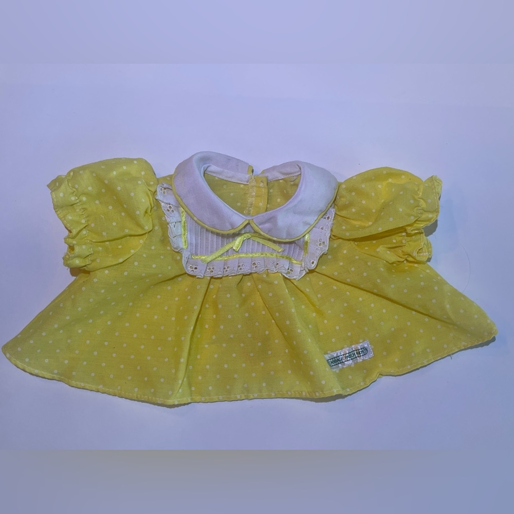 Vintage 1980s Cabbage Patch Doll Yellow Polka Dot Dress
